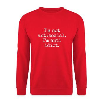 Sarcastique introverti - Sweat-shirt Unisexe - rouge - Devant - Alina (178cm) & Michal (187cm)