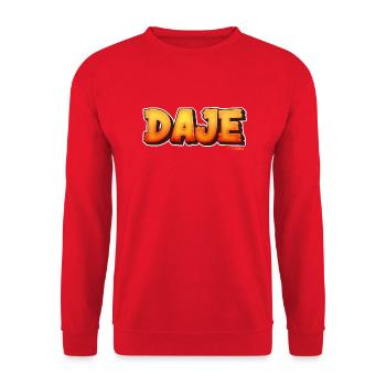 Roman phrases: DAJE - Unisex Sweatshirt - red - Front - Alina (178cm) & Michal (187cm)