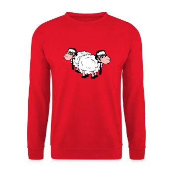 2 Sheep Sunglasses Music Party DJ Team Friends - Unisex Sweatshirt - red - Front - Alina (178cm) & Michal (187cm)
