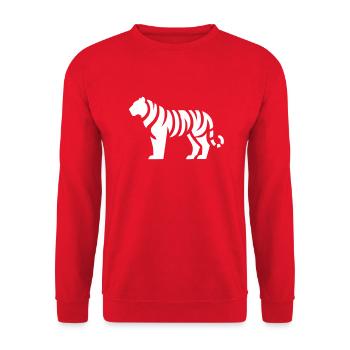Tiger Animal - Unisex Pullover - Rot - Vorne - Alina (178cm) & Michal (187cm)