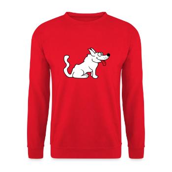 Cher chien tire la langue joyeusement - Sweat-shirt Unisexe - rouge - Devant - Alina (178cm) & Michal (187cm)