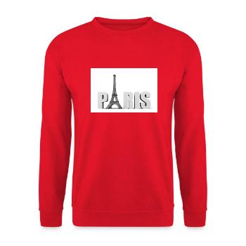 paris en gris - Sweat-shirt Unisexe - rouge - Devant - Alina (178cm) & Michal (187cm)