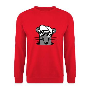 Souris Lunettes de soleil Cool Cappy Trou de sol Trou de souris - Sweat-shirt Unisexe - rouge - Devant - Alina (178cm) & Michal (187cm)