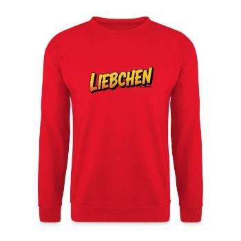 Fun-Shirt « Liebchen » – Typographie - BD - Sweat-shirt Unisexe - rouge - Devant - Alina (178cm) & Michal (187cm)