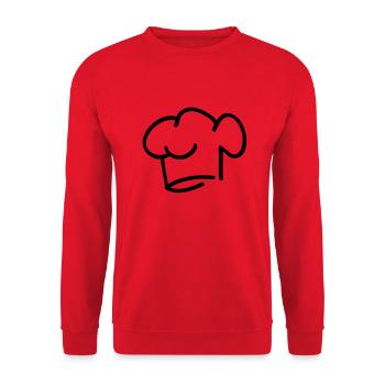 koch_muetze__f1 - Unisex Pullover - Rot - Vorne - Alina (178cm) & Michal (187cm)