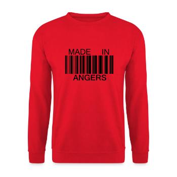 Made in Angers - Sweat-shirt Unisexe - rouge - Devant - Alina (178cm) & Michal (187cm)