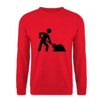 Bauarbeiter - Unisex Pullover - Rot - Vorne - Alina (178cm) & Michal (187cm)
