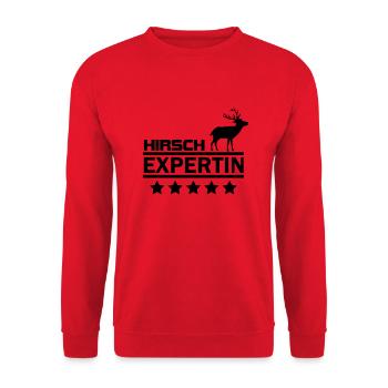 hirsch expertin - Unisex Pullover - Rot - Vorne - Alina (178cm) & Michal (187cm)