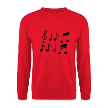 Notenschlüssel - Unisex Pullover - Rot - Vorne - Alina (178cm) & Michal (187cm)