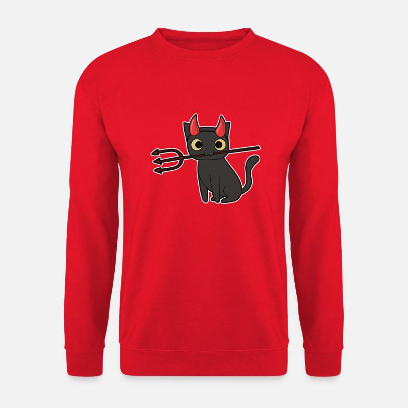 Katze Teufel Halloween - Unisex Pullover - Rot