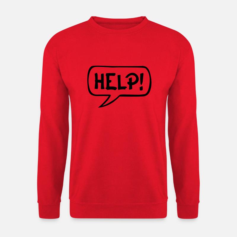 Comic Sprechblase HELP - Unisex Pullover - Rot