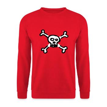 pirate skull - Sweat-shirt Unisexe - rouge - Devant - Alina (178cm) & Michal (187cm)