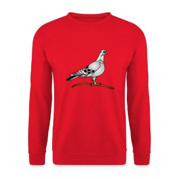 Vogel - Unisex Pullover - Rot - Vorne - Alina (178cm) & Michal (187cm)