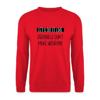 peace sign present happy quote jokes - Unisex Sweatshirt - red - Front - Alina (178cm) & Michal (187cm)