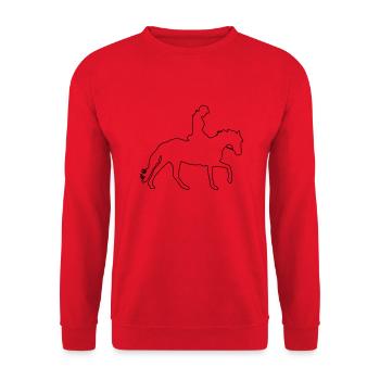 Equestrian Horse Step Minimalist Oneline - Unisex Sweatshirt - red - Front - Alina (178cm) & Michal (187cm)