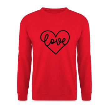 Love - Unisex Pullover - Rot - Vorne - Alina (178cm) & Michal (187cm)
