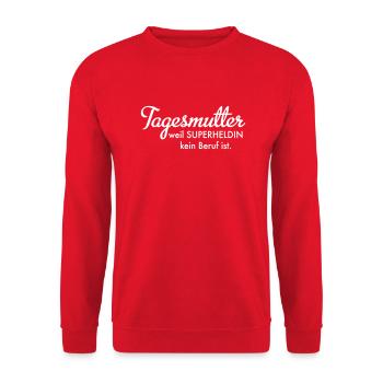 Tagesmutter - Unisex Pullover - Rot - Vorne - Alina (178cm) & Michal (187cm)