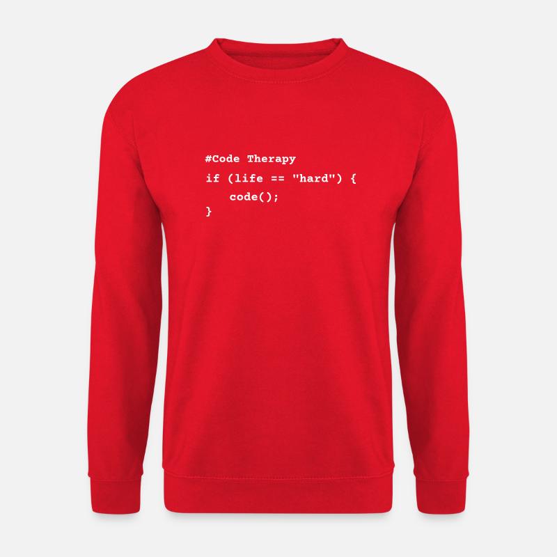 Code Therapy – Funny Programming T-Shirt - Unisex Pullover - Rot