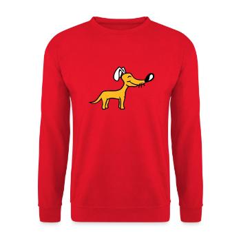 Dog Big Nose Cute Happy Pet Funny Cool - Unisex Sweatshirt - red - Front - Alina (178cm) & Michal (187cm)