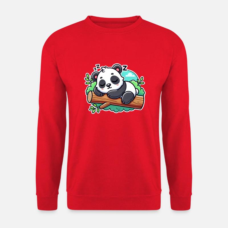 Sleeping panda on a branch - Unisex Sweatshirt - red