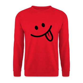 Smile - Unisex Pullover - Rot - Vorne - Alina (178cm) & Michal (187cm)