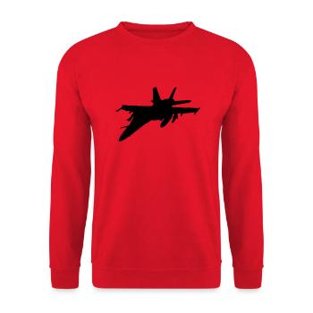 fighter aircraft fighter - Unisex Sweatshirt - red - Front - Alina (178cm) & Michal (187cm)