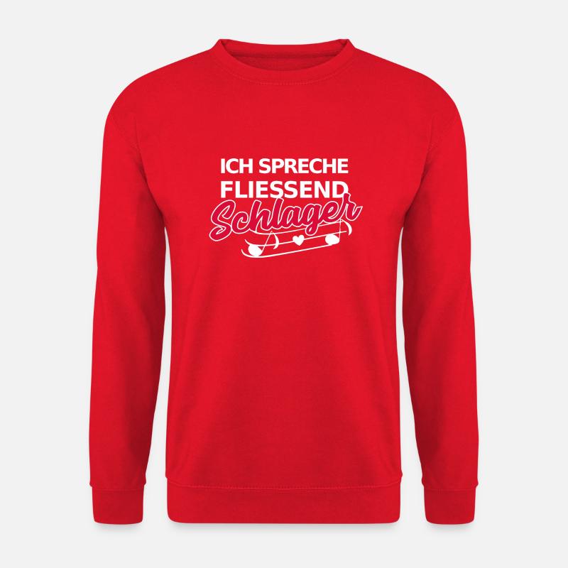 Lustiger Schlager Spruch - Ich spreche fließend - Unisex Pullover - Rot