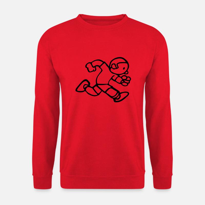 drawing running jogging run funny vintage - Unisex Sweatshirt - red