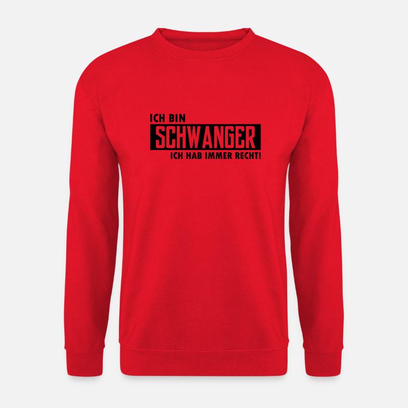ich bin schwanger ich hab immer recht - Unisex Pullover - Rot
