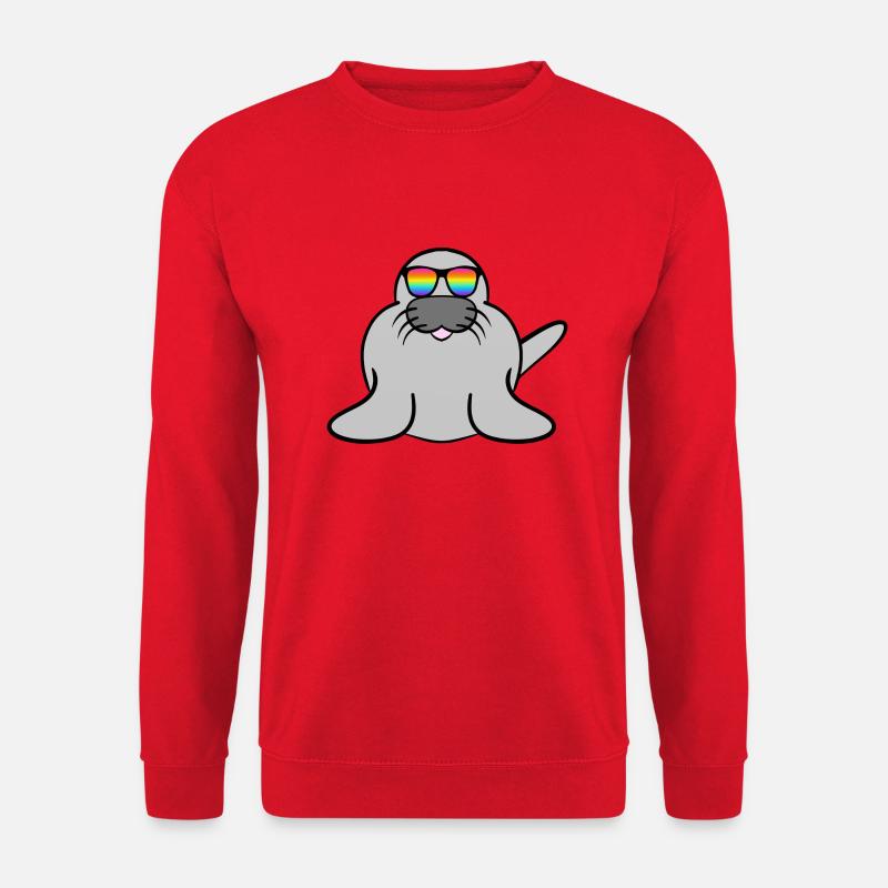 Doux lion de mer - phoque - phoque - Sweat-shirt Unisexe - rouge