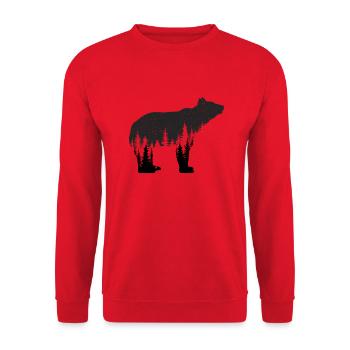 Bear - Unisex Sweatshirt - red - Front - Alina (178cm) & Michal (187cm)