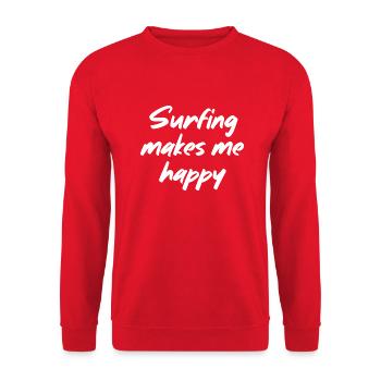 Surfing makes me happy - Unisex Sweatshirt - red - Front - Alina (178cm) & Michal (187cm)