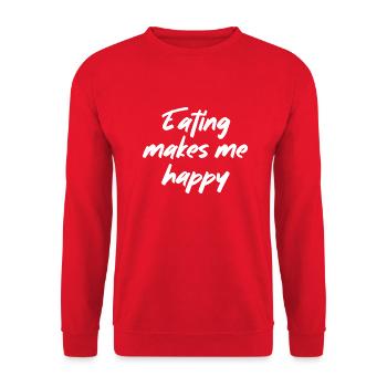 Eating makes me happy - Unisex Sweatshirt - red - Front - Alina (178cm) & Michal (187cm)