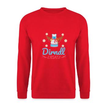 Dirndl Ersatz - Unisex Pullover - Rot - Vorne - Alina (178cm) & Michal (187cm)