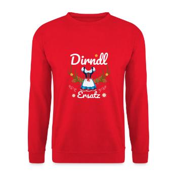 Dirndl Ersatz - Unisex Pullover - Rot - Vorne - Alina (178cm) & Michal (187cm)
