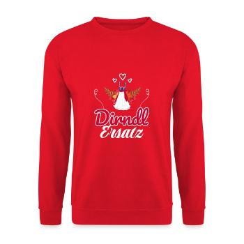 Dirndl Ersatz - Unisex Pullover - Rot - Vorne - Alina (178cm) & Michal (187cm)