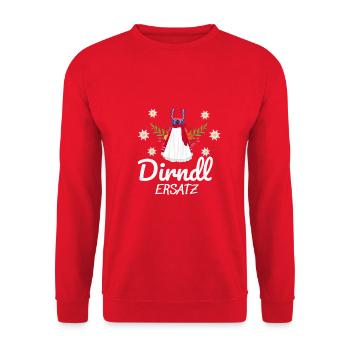 Dirndl Ersatz - Unisex Pullover - Rot - Vorne - Alina (178cm) & Michal (187cm)