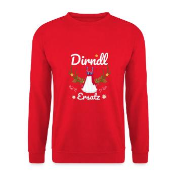 Dirndl Ersatz - Unisex Pullover - Rot - Vorne - Alina (178cm) & Michal (187cm)