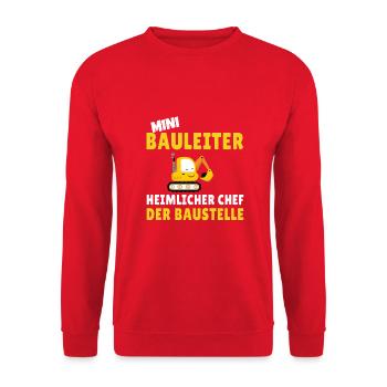 Kinder Bauleiter Bauarbeiter - Bauherr - Unisex Pullover - Rot - Vorne - Alina (178cm) & Michal (187cm)