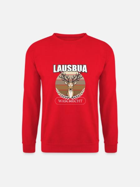 Lausbua Hirsch Lederhosen - Unisex Pullover - Rot