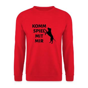 Dog Hund - Unisex Pullover - Rot - Vorne - Alina (178cm) & Michal (187cm)