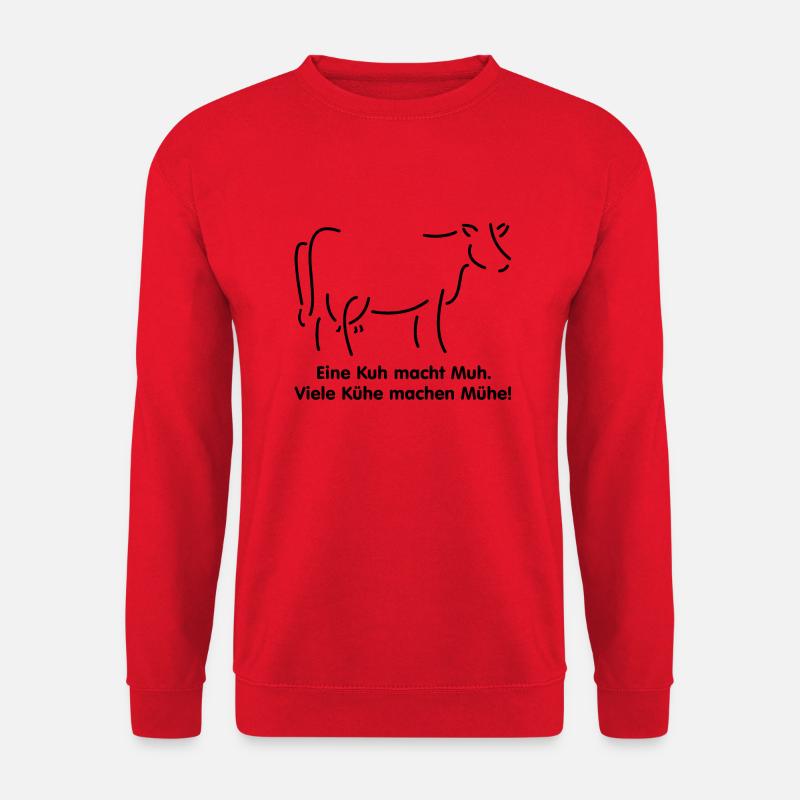 Eine Kuh mach Muh Spruch Sprichwort Geschenk Shirt - Unisex Pullover - Rot