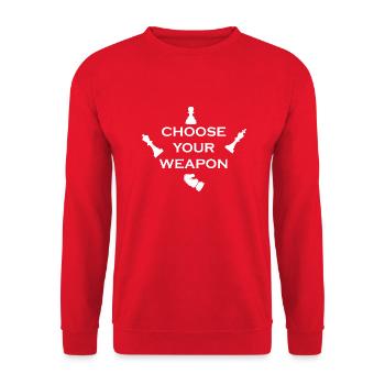 boardgame chess backgammon game night - Unisex Pullover - Rot - Vorne - Alina (178cm) & Michal (187cm)