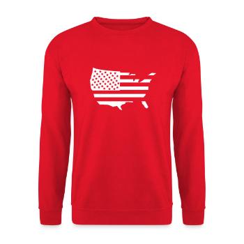 USA America 1 - Unisex Sweatshirt - red - Front - Alina (178cm) & Michal (187cm)