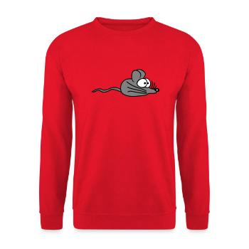 Mouse Mouse Cute Little Rat Rodent Friendly - Unisex Sweatshirt - red - Front - Alina (178cm) & Michal (187cm)
