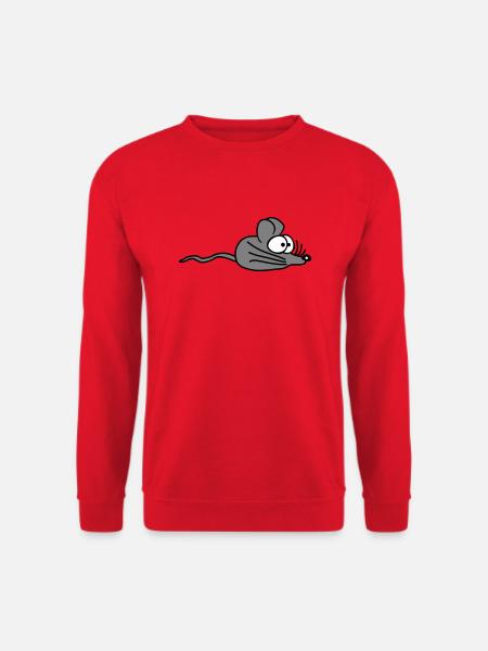 Maus Mäuschen Süße Kleine Ratte Nager Freundlich - Unisex Pullover - Rot