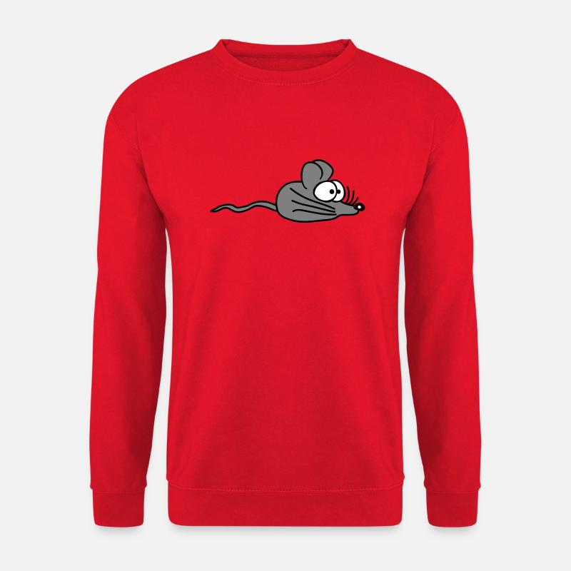 Maus Mäuschen Süße Kleine Ratte Nager Freundlich - Unisex Pullover - Rot