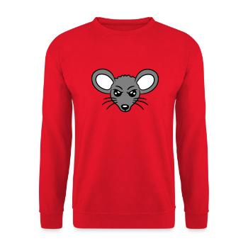 Mouse looks angry angry frustrated angry aggressive - Unisex Sweatshirt - red - Front - Alina (178cm) & Michal (187cm)