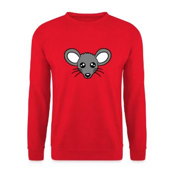 Mouse Mouse Cute Little Rat Rodent Friendly - Unisex Sweatshirt - red - Front - Alina (178cm) & Michal (187cm)