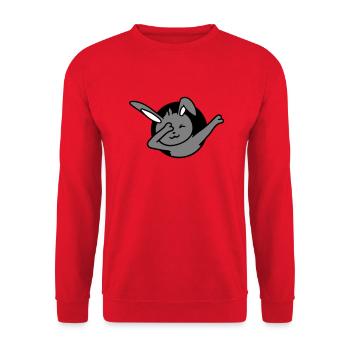 Bunny Dabbing Dab Dance Pose Dancing Hole Party Fun - Unisex Sweatshirt - red - Front - Alina (178cm) & Michal (187cm)